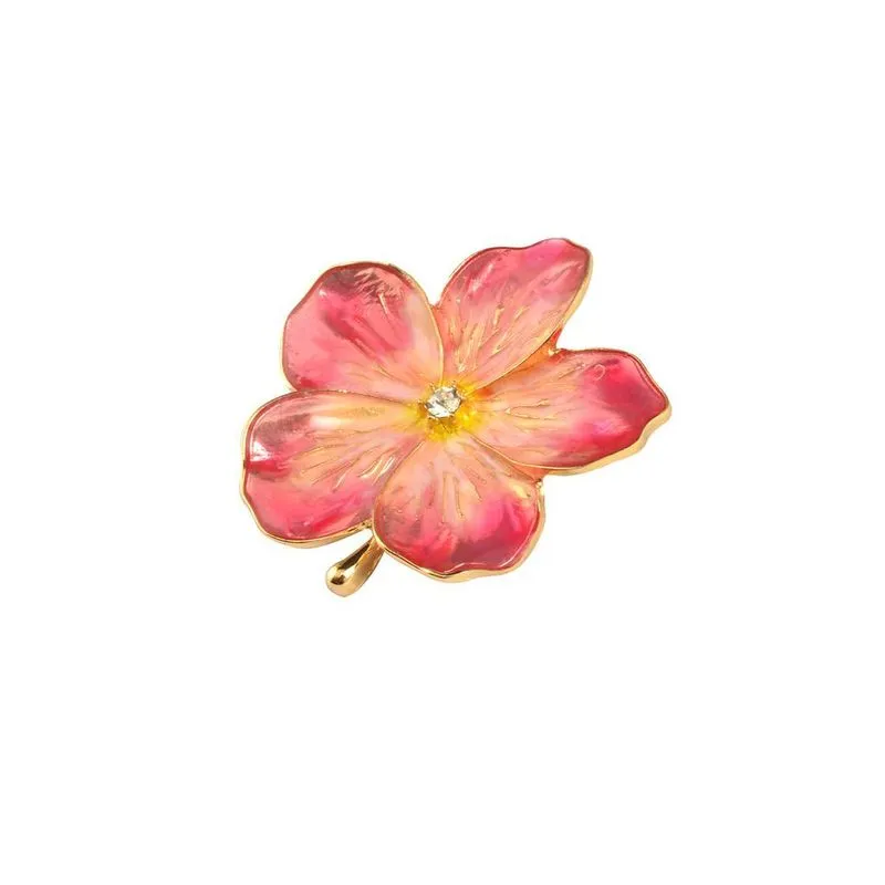 Feminino Fashion Flower Liga De Zinco Broche Pin Charme Rosa