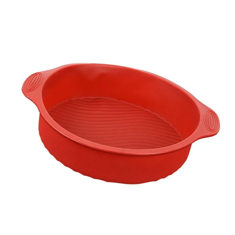Bolo De Silicone Bakeware Molde Redondo Bolo Estanho Antiaderente Bolo Vermelho