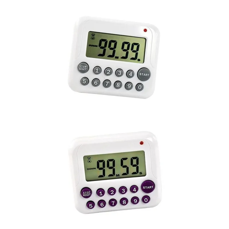 Lembrete De Cozimento De Contagem Regressiva De Cozinha Com Temporizador Digital Lcd De 2 Peças