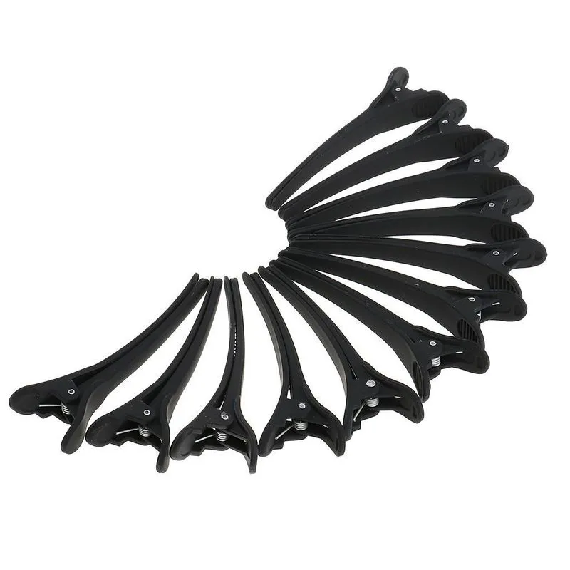 12 Grampos De Cabelo De Salão Preto Grampos De Cabelo De Seção De Jacaré