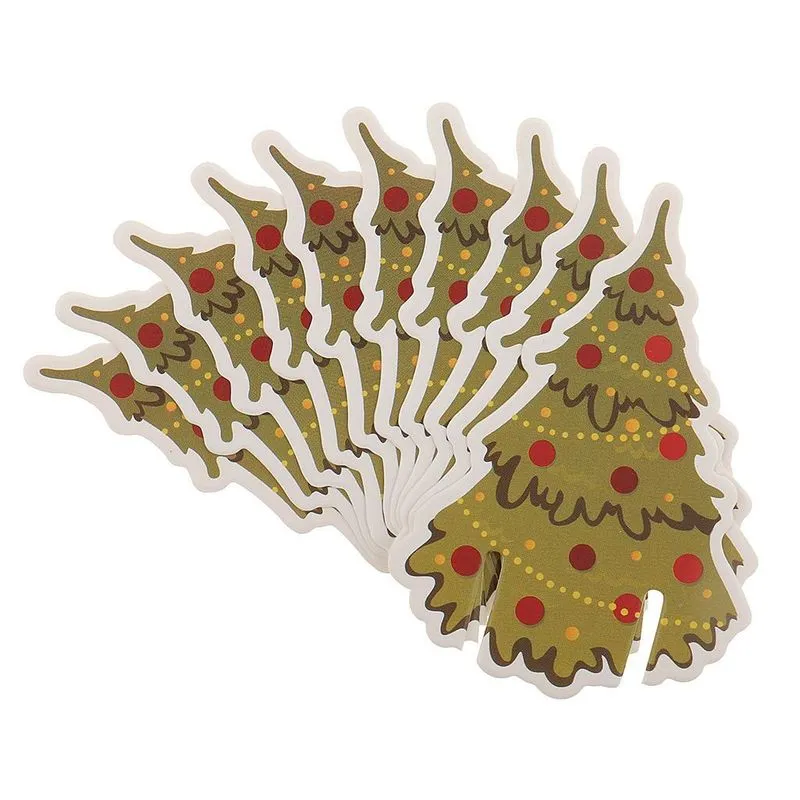 Cartões Decorativos De Natal Com 10 Peças De Vidro De Árvore De Natal Festiva