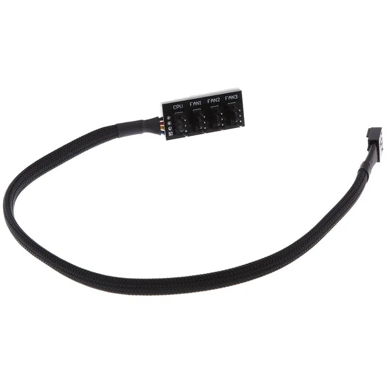 4 Vias Pwm Splitter Hub 4 Pinos/3 Pinos Cpu Computador Ventilador Preto