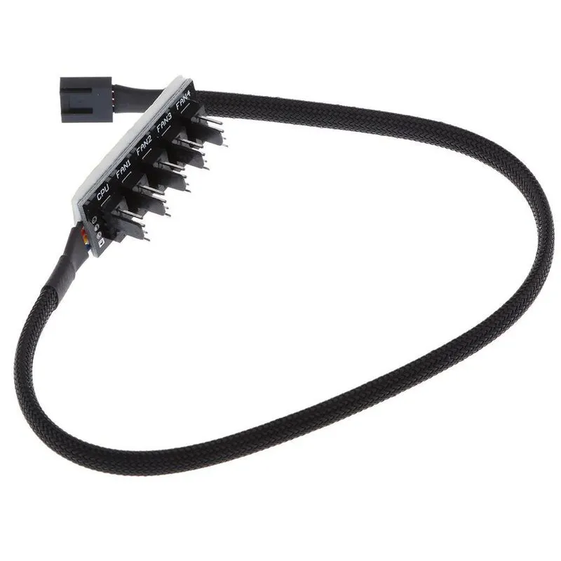5 Vias Pwm Splitter Hub 4 Pinos/3 Pinos Cpu Computador Ventilador Preto