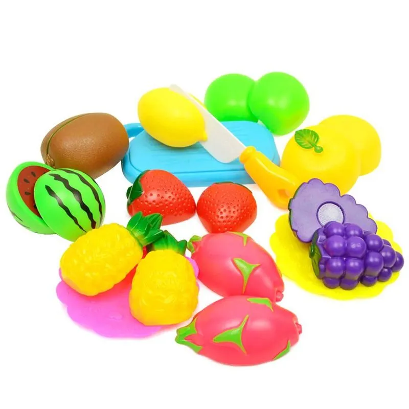 13 Peças Simulação Plástica Frutas Brinquedos Crianças Brinquedo Fingir Brincar