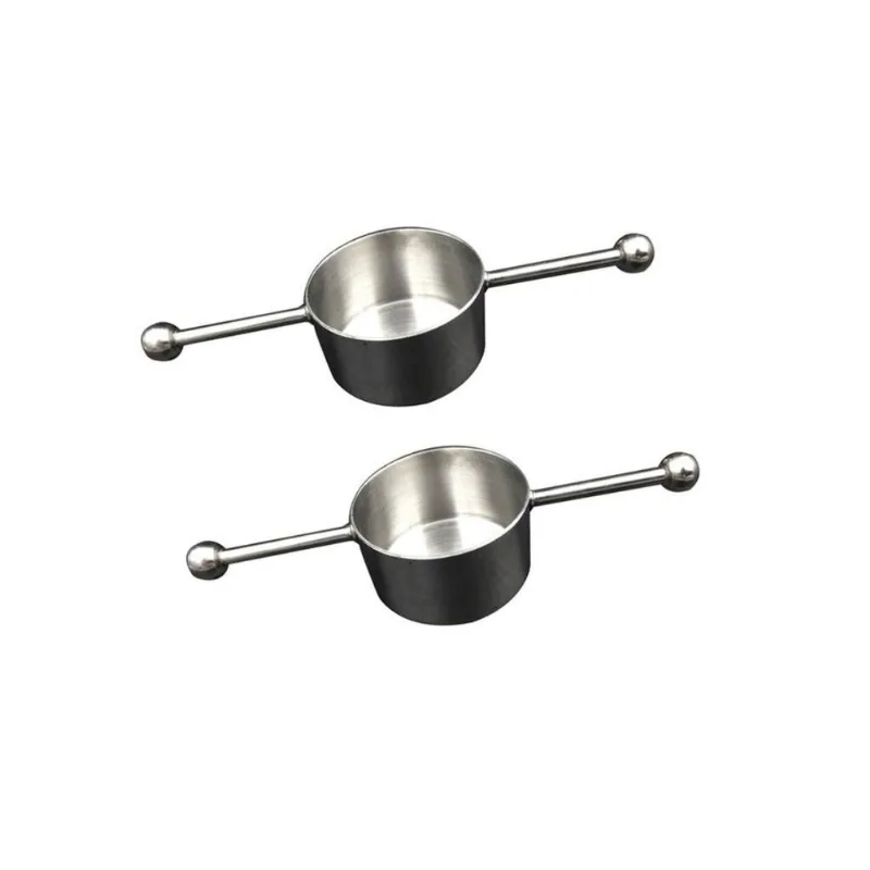 2 Peças De Medidor De Jigger De Barra De Aço Inoxidável Único Com