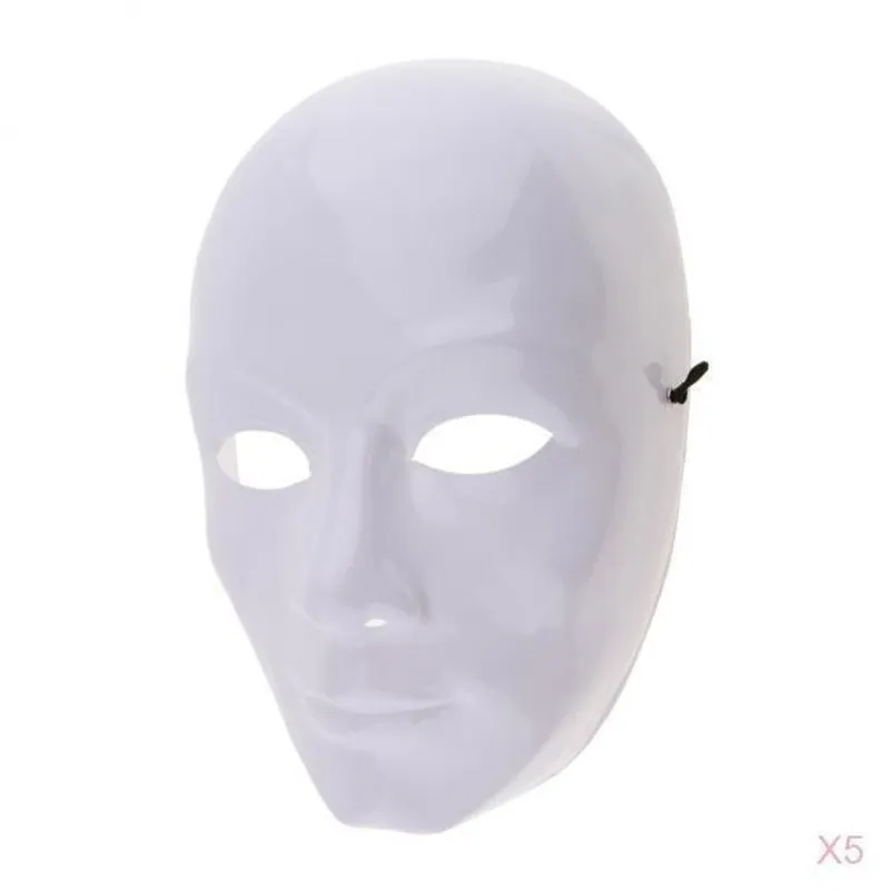5 Máscara Diy Sem Pintura Máscara Facial Branca Em Branco Máscara Para Adultos
