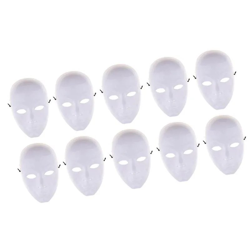 10 Máscaras Sem Pintura Diy Máscara Facial Branca Em Branco Para Adultos