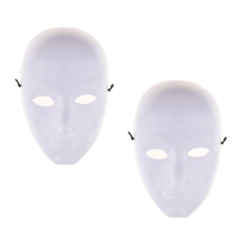 2 Peças Diy Máscara Sem Pintura Máscara Facial Branca Em Branco Máscara