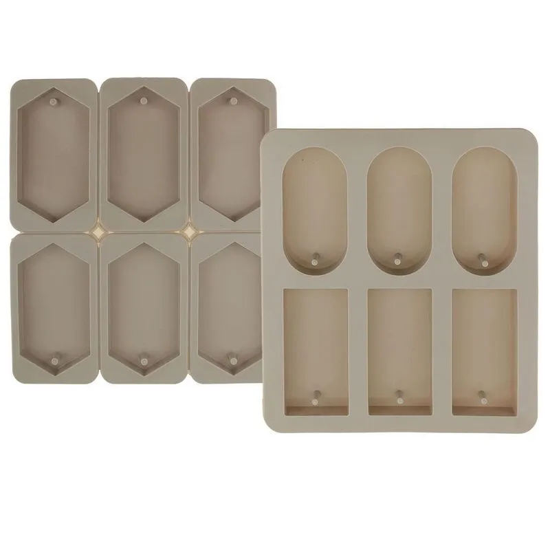 2 Peças 6 Sabonete De Cera De Aroma De Silicone Cavity Para Molde De Comprimidos