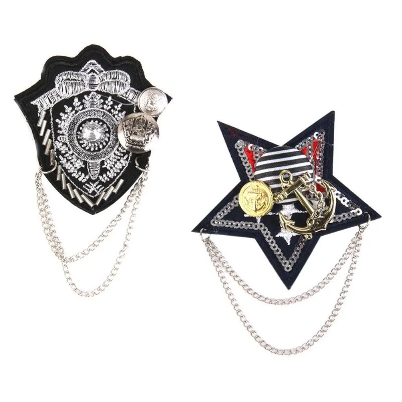 2 Peças De Broches De Corrente De Prata Militar Para Homens Franceses