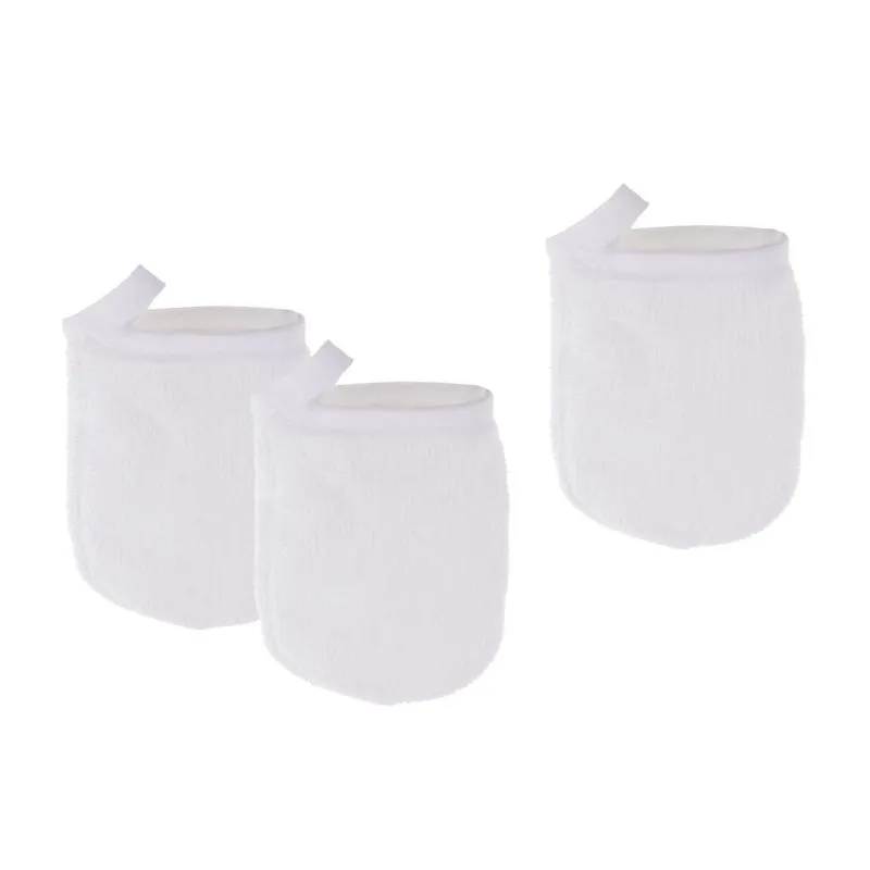 3 Pçs Luvas De Limpeza Facial De Microfibra Macia Removedor De Maquiagem