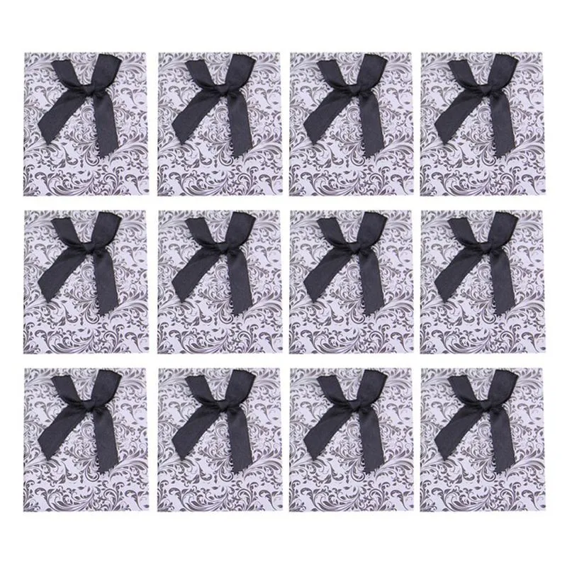 Bowknot Bonito De 12 Peças Com Jóias De Papelão Com Padrão De Flores