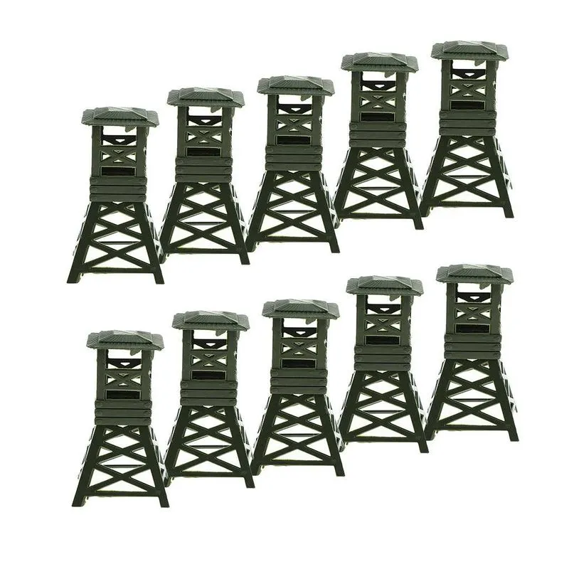 10 Peças Torre De Vigia Militar 9cm Altura Modelo Exército De Soldados
