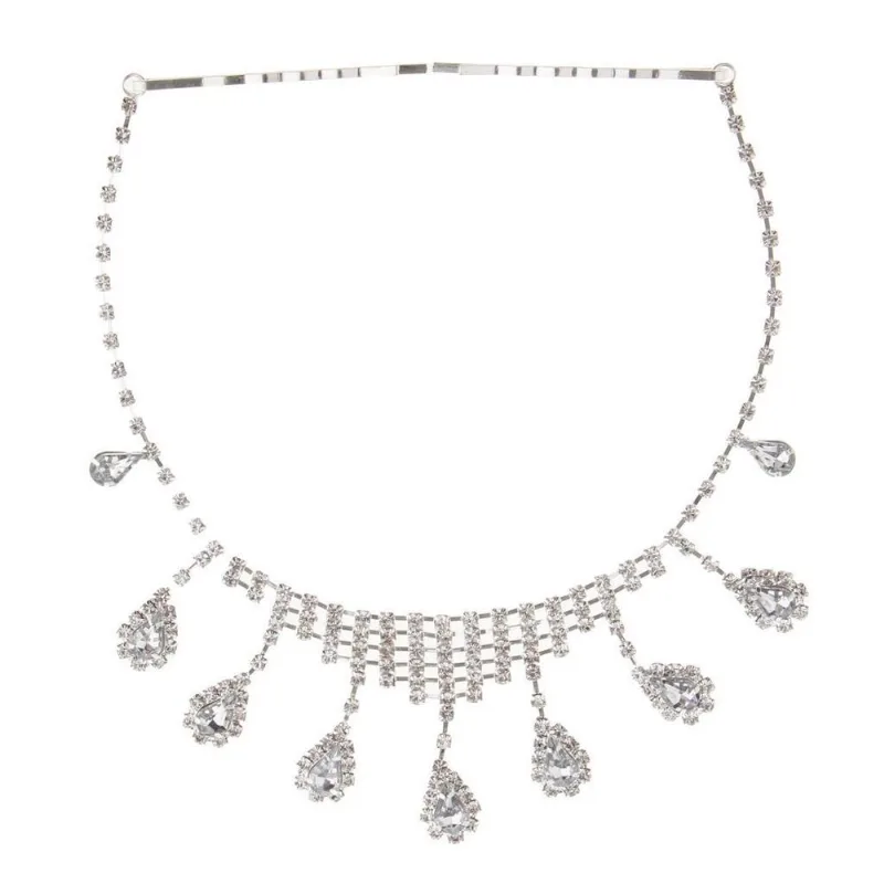 Elegante Bridal Crystal Waterdrop Sequin Tassel Forhead