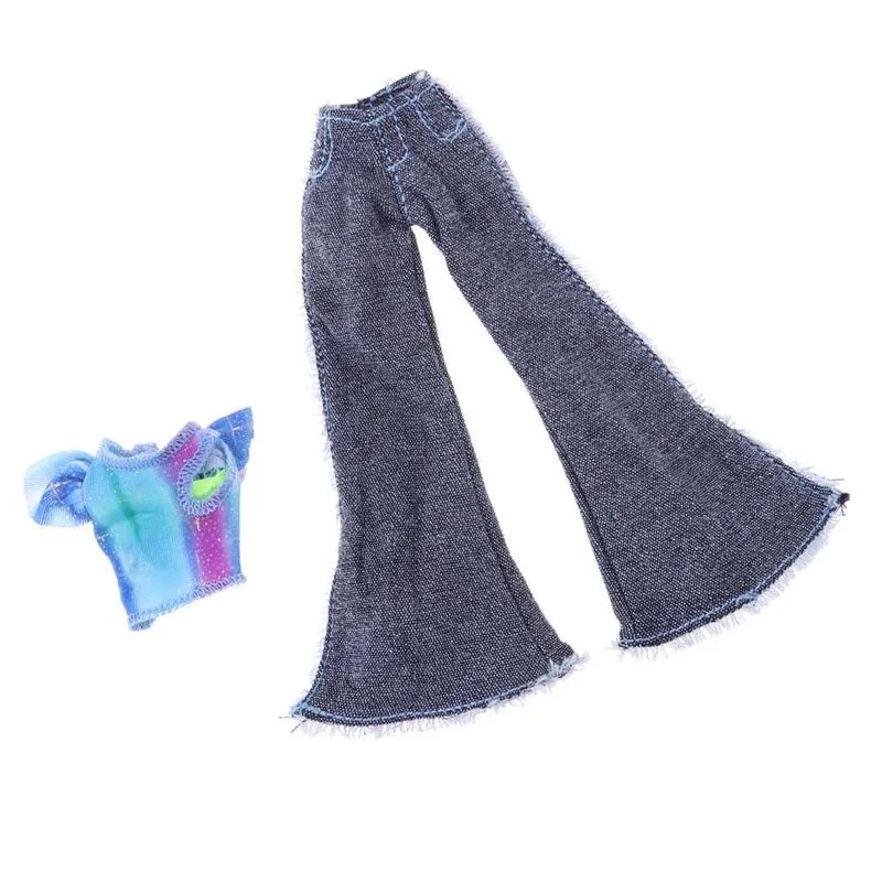 Camisola De Duas Peças Doll Elegantes E Calças Flares Para 9