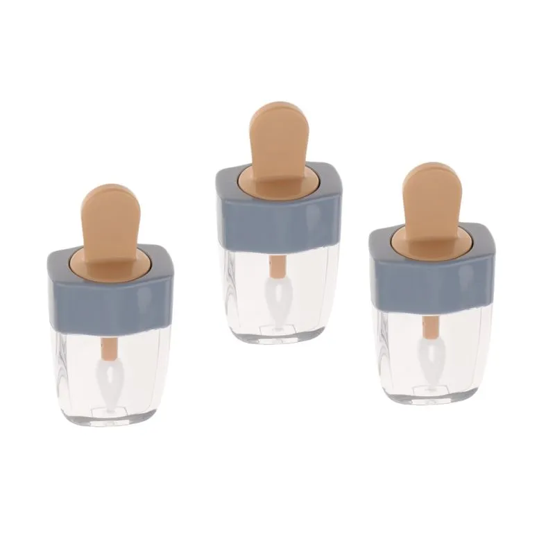 3 Recipientes Diy De Batom Com Tubo De Brilho Labial Vazio De 5 Ml Com
