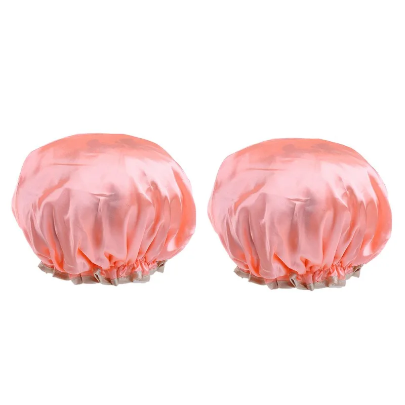 2 Peças De Chapéus De Banho Reutilizáveis Para Mulheres Cabelo Impermeável Para Banho