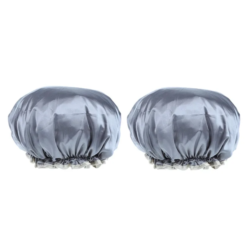 2 Peças De Chapéus De Banho Reutilizáveis Para Mulheres Cabelo Impermeável Para Banho