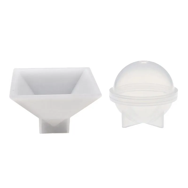 Bola Esférica De 60 Mm E Resina De Molde De Silicone Em Forma De Pirâmide De 9,5 Cm