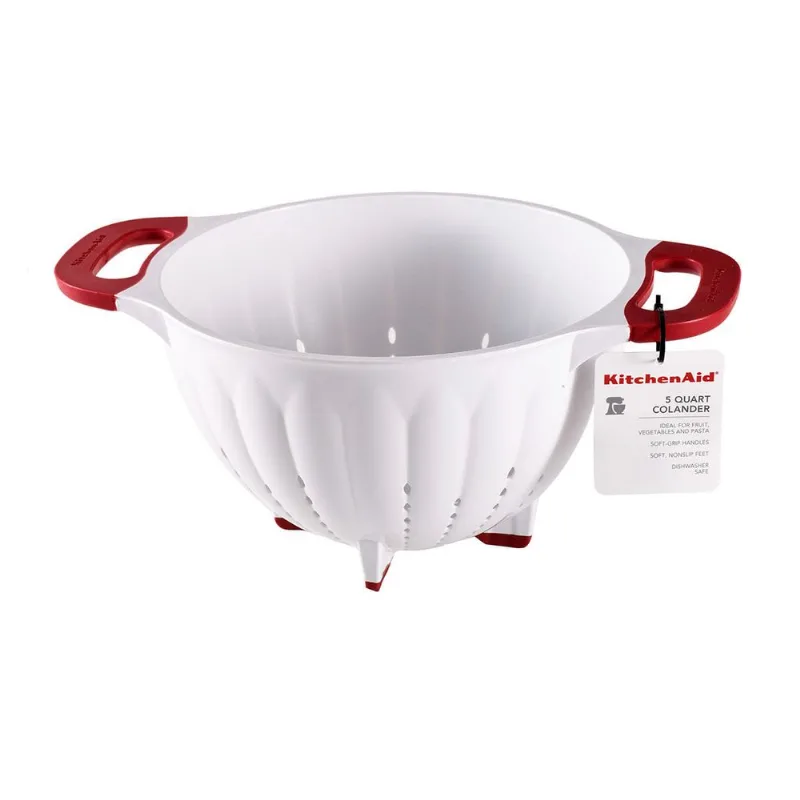 Escorredor Branco Com Alça Vermelha KitchenAid
