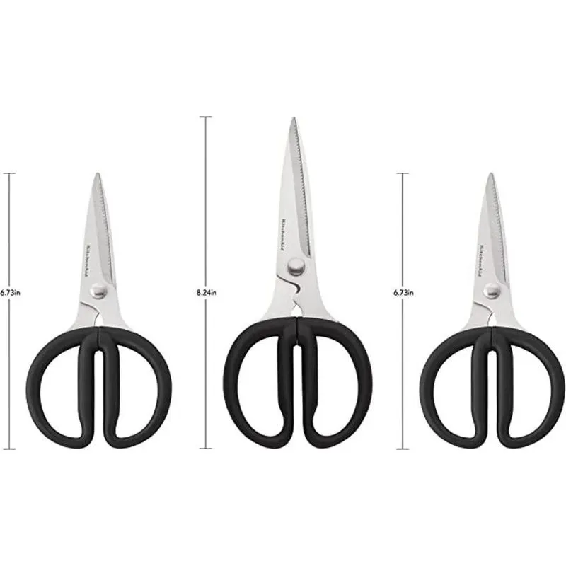 Conjunto De Tesouras Multiuso 3 Peças, Preto Kitchenaid