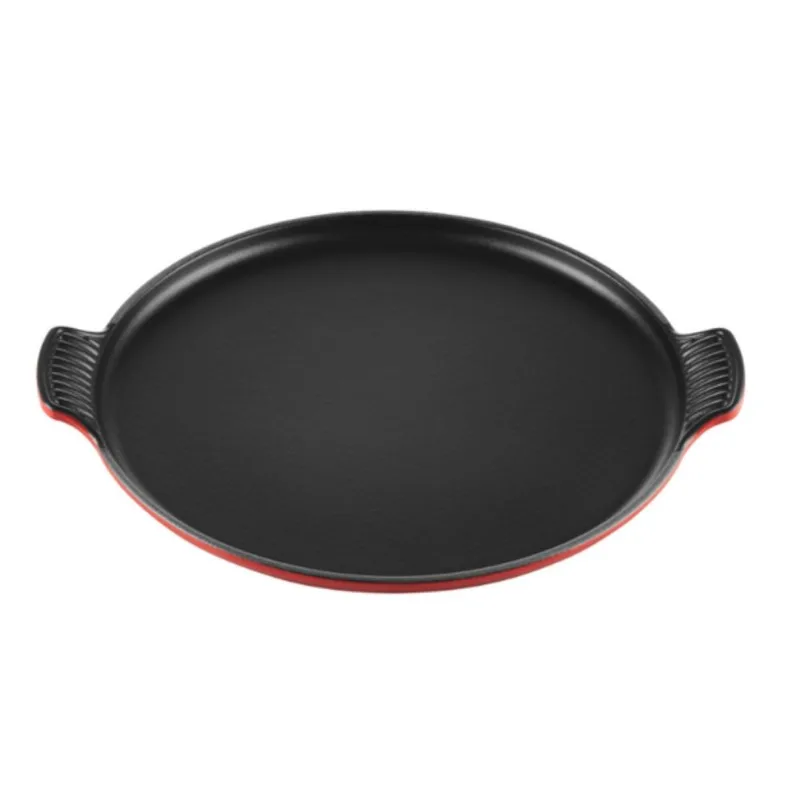 GRELHA LE CREUSET TRADICIONAL REDONDA LISA EM FERRO FUNDIDO VERMELHO 32CM 20082320600460