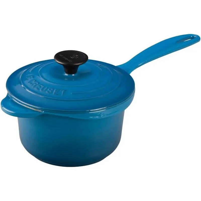 PANELA MOLHEIRA LE CREUSET SIGNATURE 16CM EM FERRO FUNDIDO AZUL MARSEILLE