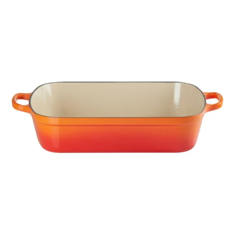 ASSADEIRA RETÂNGULAR LE CREUSET SIGNATURE 37CM EM FERRO FUNDIDO LARANJA 20184370902422