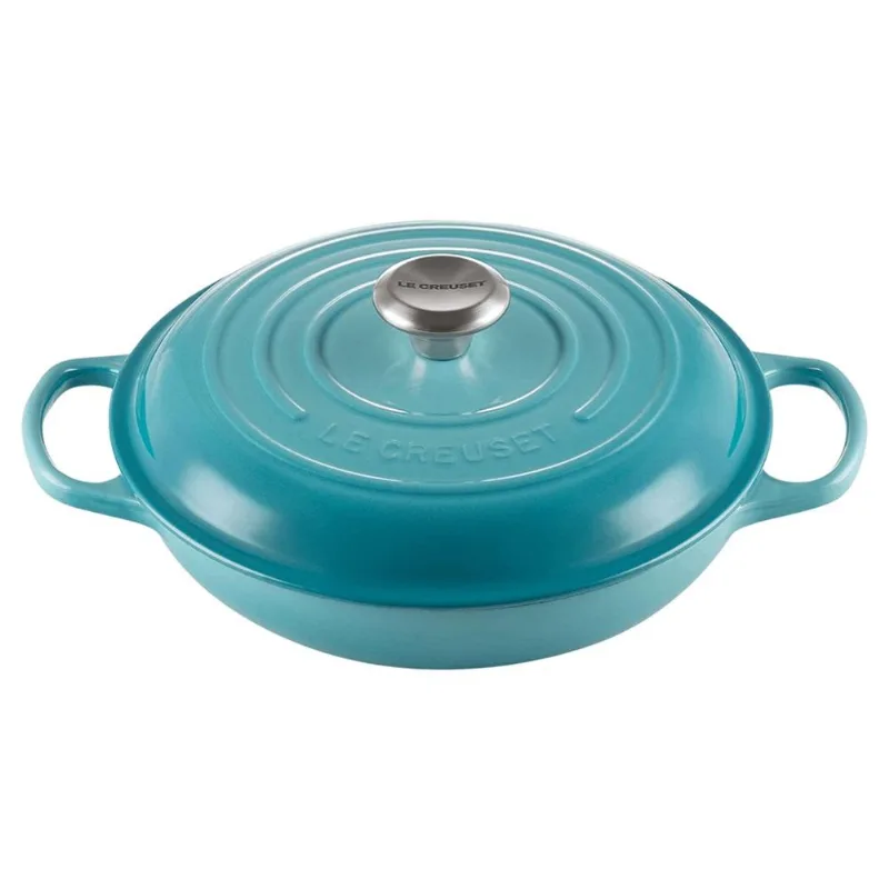 Caçarola Le Creuset Buffet Signature Em Ferro Fundido 26cm Azul Caribe 21180261702430