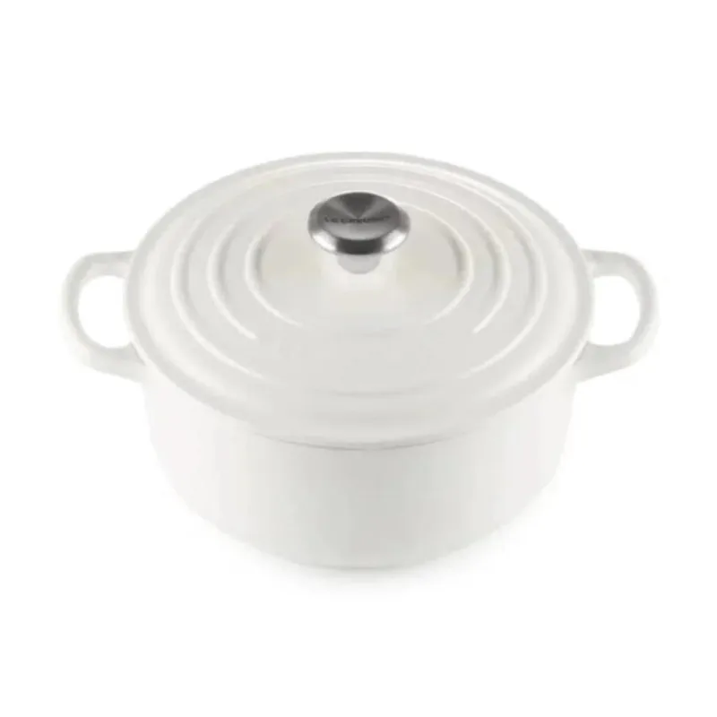 PANELA LE CREUSET REDONDA SIGNATURE EM FERRO FUNDIDO 26CM COTTON BRANCO 21177264314430