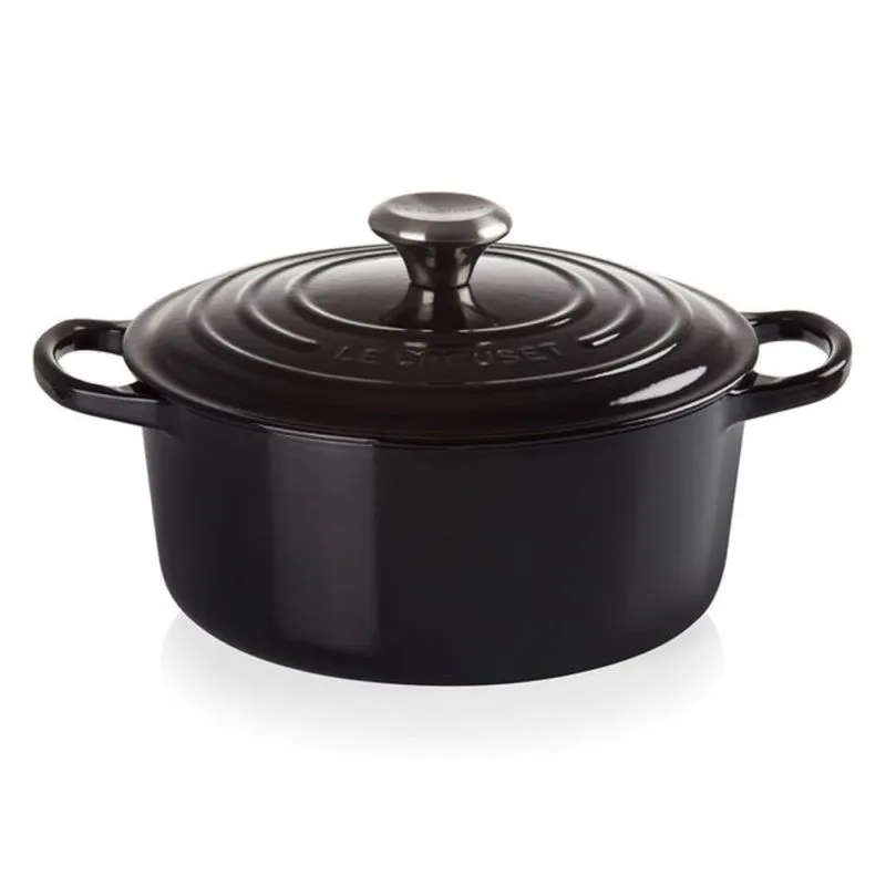 PANELA REDONDA LE CREUSET 20CM SIGNATURE FERRO ESMALTADO BLACK ONYX