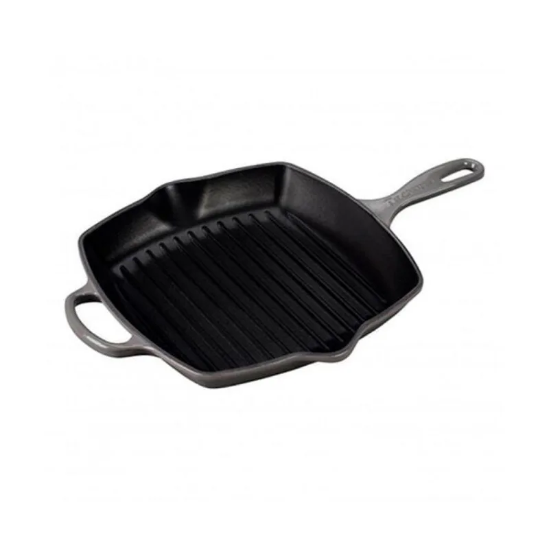 GRELHA QUADRADA LE CREUSET 26CM SIGNATURE Cinza