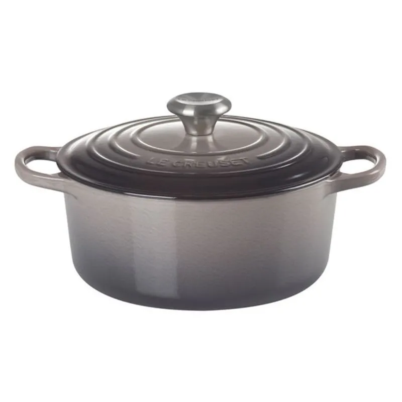 PANELA REDONDA LE CREUSET 20CM SIGNATURE EM FERRO FUNDIDO ESMALTADO CINZA FLINT 21177204442430