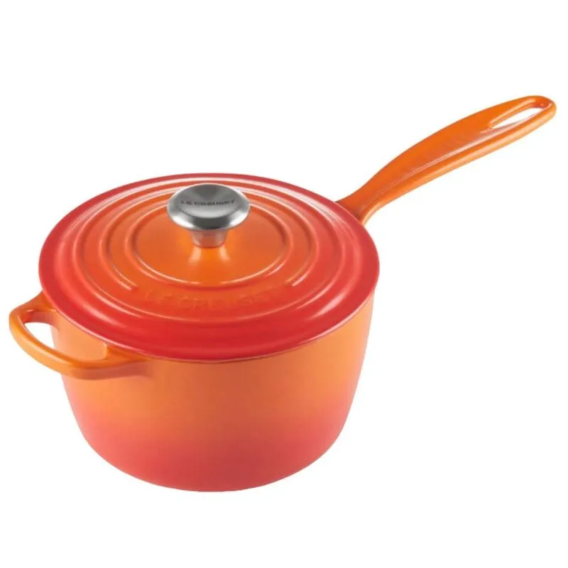 PANELA MOLHEIRA LE CREUSET SIGNATURE 16CM EM FERRO FUNDIDO LARANJA 21181160902430 - FAST