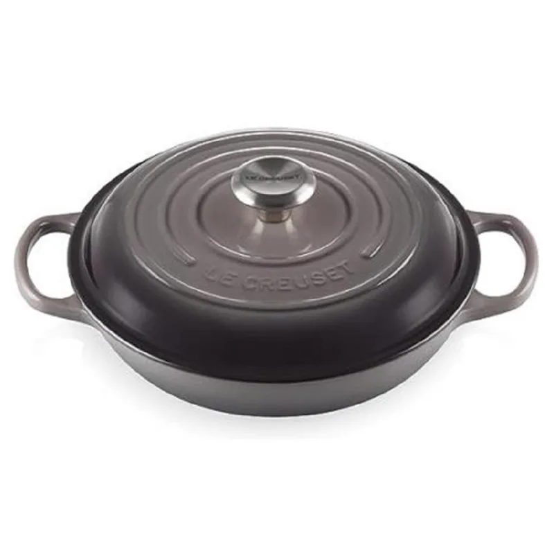 CAÇAROLA BUFFET LE CREUSET SIGNATURE 26CM EM FERRO FUNDIDO CINZA FLINT 21180264442430