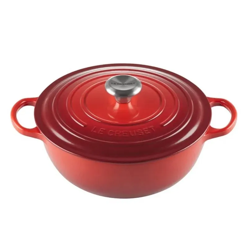PANELA LE CREUSET MARMITA SIGNATURE EM FERRO FUNDIDO 24CM VERMELHO 21114240600430