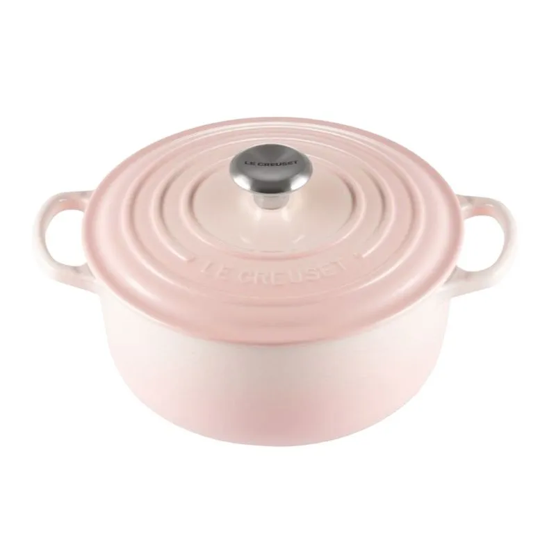 PANELA REDONDA LE CREUSET 20CM SIGNATURE FERRO ESMALTADO SHELL PINK