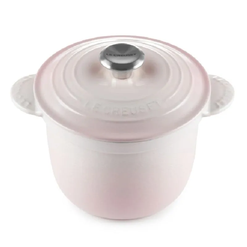PANELA DE ARROZ LE CREUSET TRADITION 18CM COM TAMPA INTERNA EM FERRO FUNDIDO SHELL PINK 41110187770460