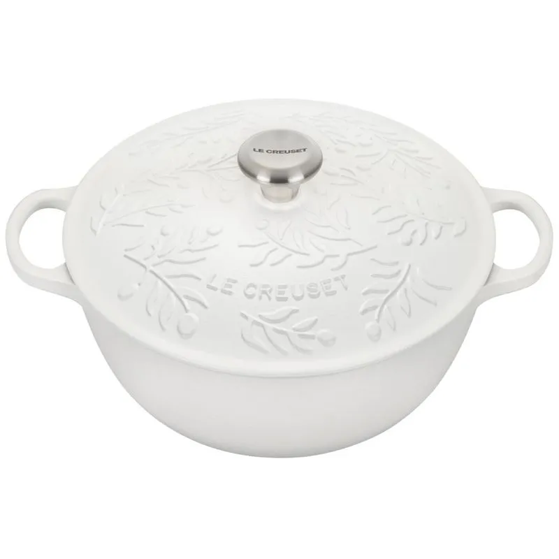 Panela Marmita Le Creuset Olive Branch Em Ferro Fundido 28cm Cotton Branco 21898284314460