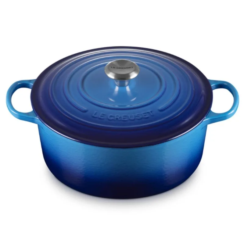 PANELA LE CREUSET REDONDA SIGNATURE FERRO ESMALTADO 30CM AZURE BLUE 21177302202430