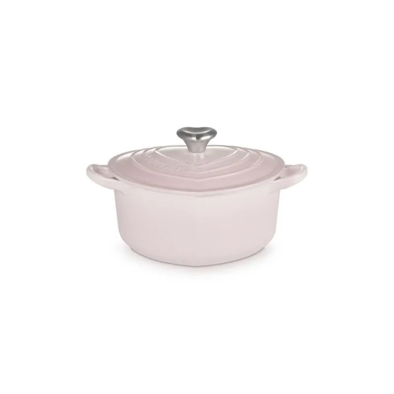 Panela Le Creuset Coração Tradition Pegador Coração Shell Pink 20cm 21401207774455