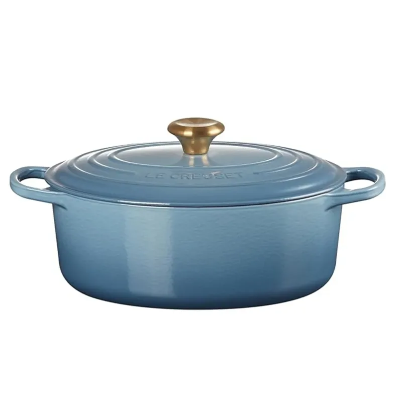 Panela Le Creuset Oval Signature Pegador Dourador 31 CM Chambray - 01.06.0599434