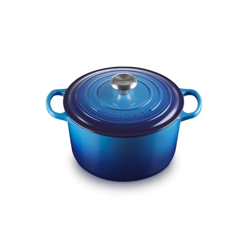 Panela Redonda Funda Le Creuset Signature 5 litros 24 cm Azure - 01.06.0661220