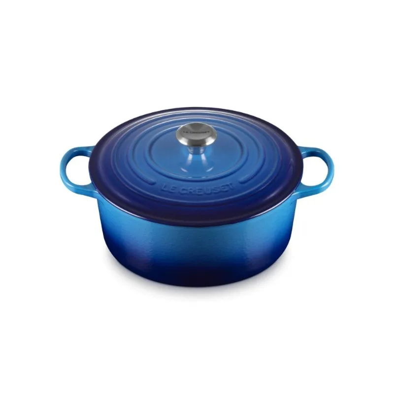 PANELA REDONDA LE CREUSET 20CM SIGNATURE FERRO ESMALTADO AZURE BLUE 21177202202430