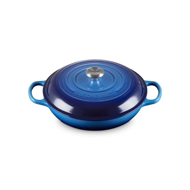 CAÇAROLA LE CREUSET BUFFET SIGNATURE EM FERRO FUNDIDO 26CM AZURE BLUE 21180262202430