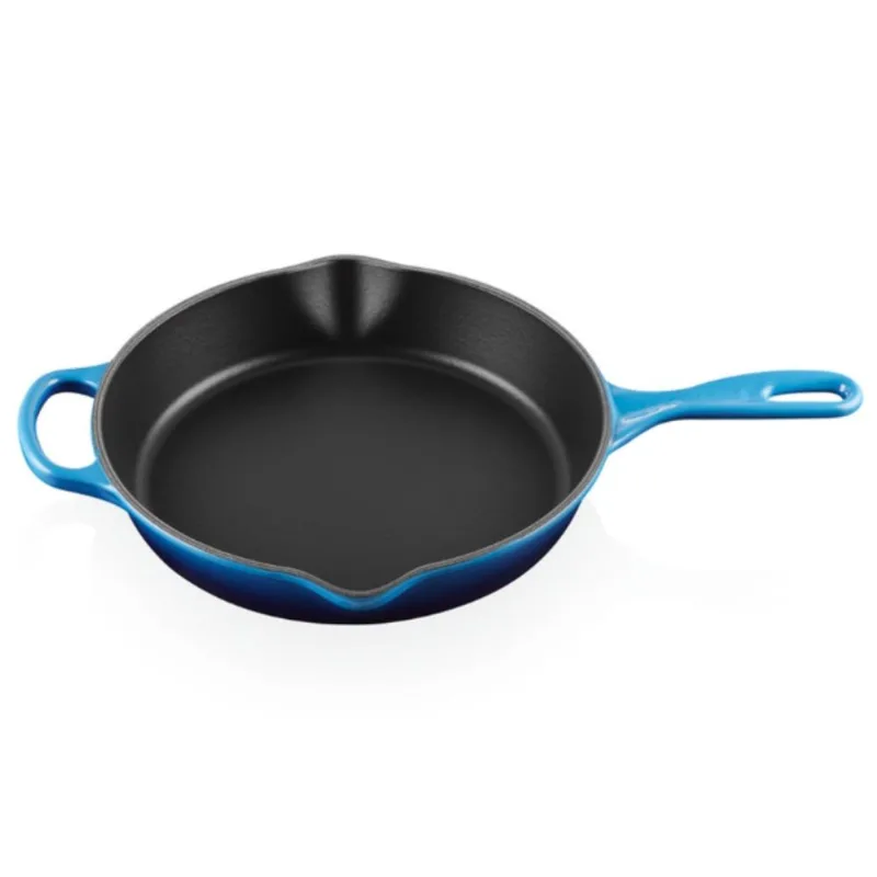 SKILLET LE CREUSET SIGNATURE REDONDA FUNDA EM FERRO FUNDIDO 26CM AZURE 20187262200422