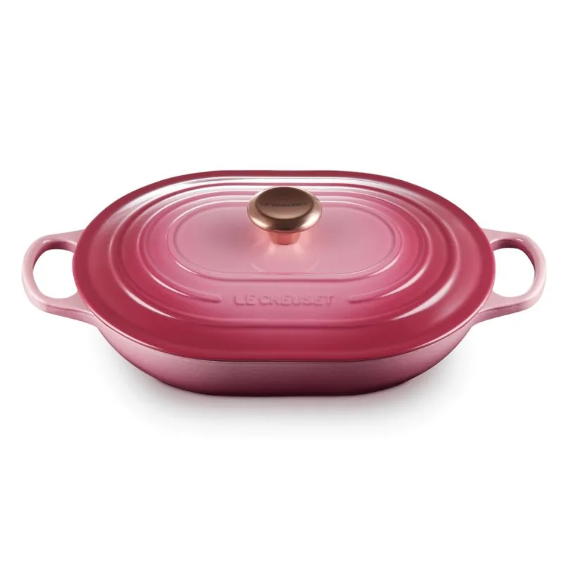 PANELA LE CREUSET OBLONG SIGNATURE EM FERRO FUNDIDO 31CM - Rosa Berry