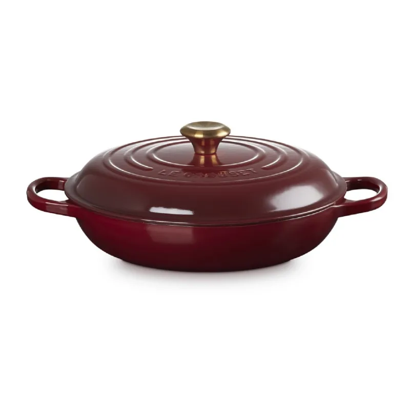 CACAROLA BUFFET LE CREUSET SIGNATURE 32CM EM FERRO FUNDIDO VERMELHO RHONE 21180329494441