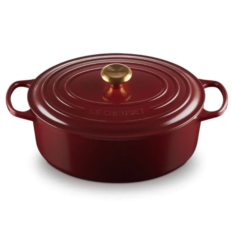 PANELA OVAL LE CREUSET SIGNATURE 31CM FERRO ESMALTADO VERMELHO RHONE 21178319494441