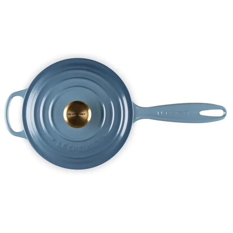 Panela Molheira Le Creuset 18 CM Signature Pegador Dourado Chambray - 01.06.0504434